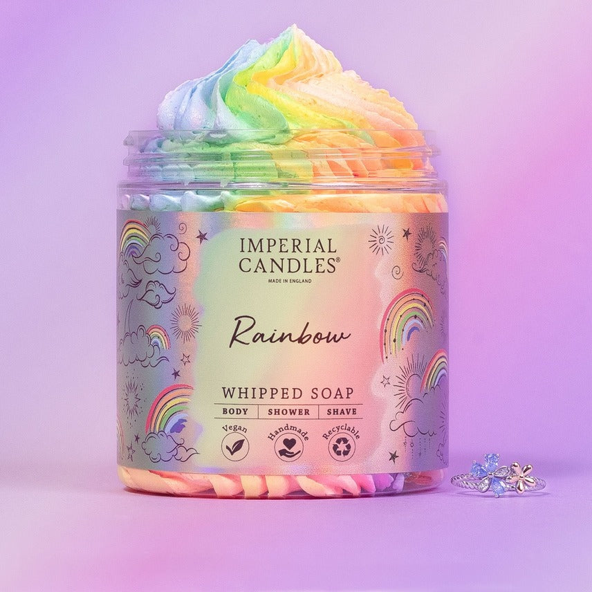 Large Rainbow Whipped Soap Shaving Butter with Ring