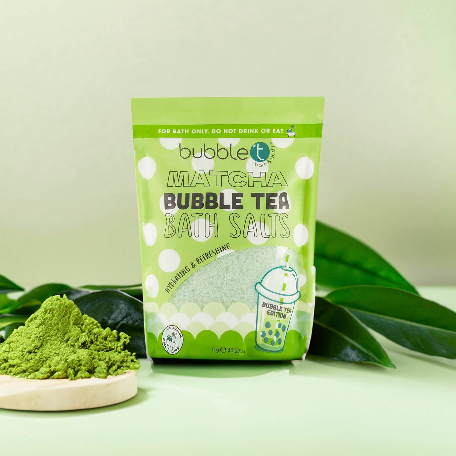 Matcha Bath Salts - Bubble Tea Edition (1KG)