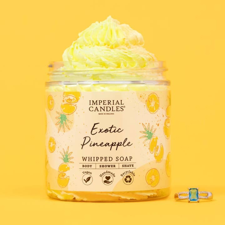 Exotic Pineapple Large Whipped Soap Shaving Butter with Necklace