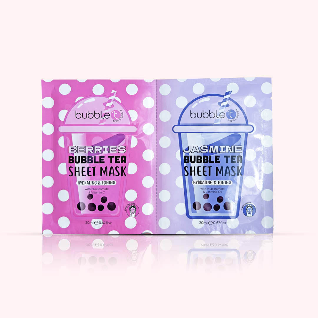 Bubble Tea Sheet Mask Duo - Berries & Jasmine (2 x 20ml)
