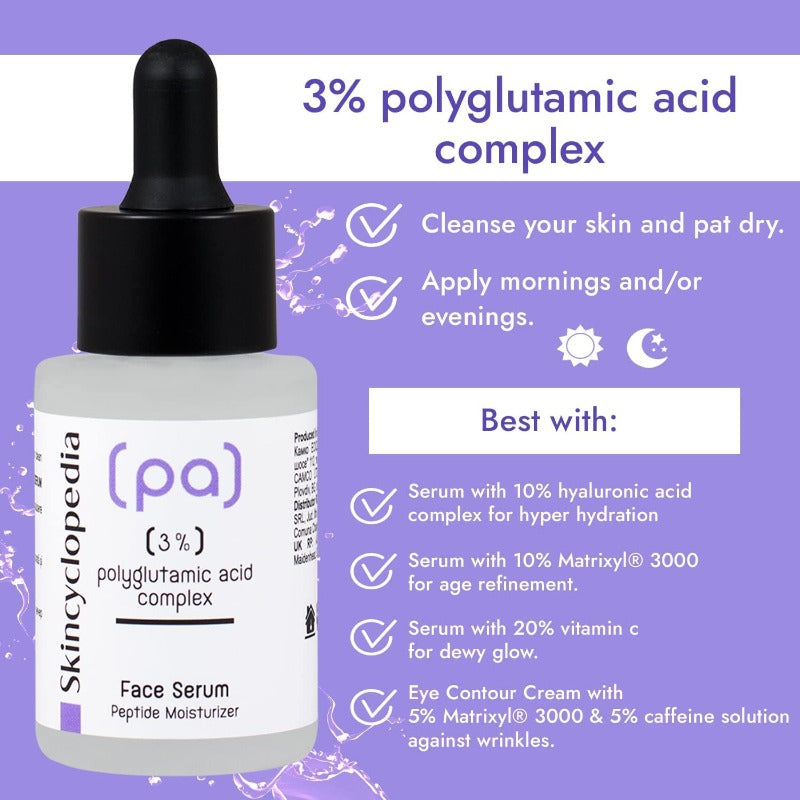 Skincyclopedia Face Serum with 3% Polyglutamic Acid (30ml)