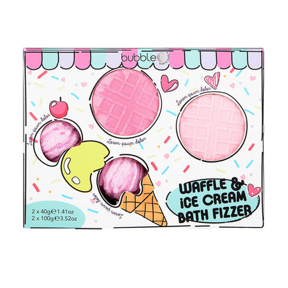 Waffle & Ice Cream Bath Bomb Gift Set - Set of 4