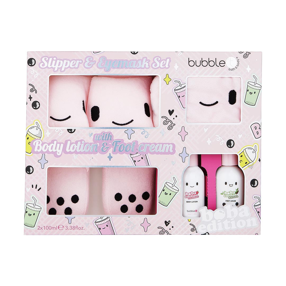 Boba Tea Slipper & Lotion Gift Set (2 x 200ml)