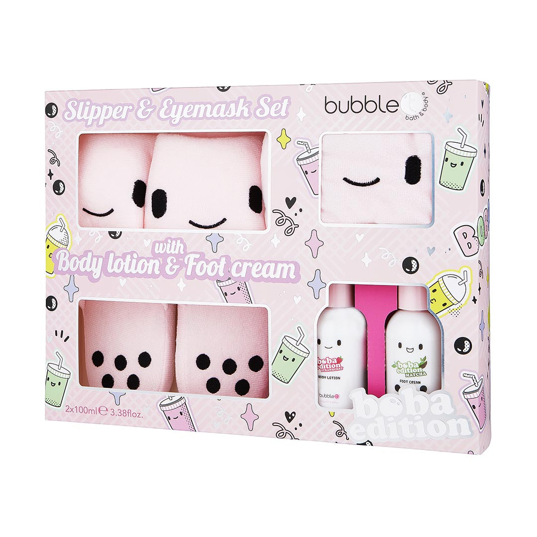 Boba Tea Slipper & Lotion Gift Set (2 x 200ml)