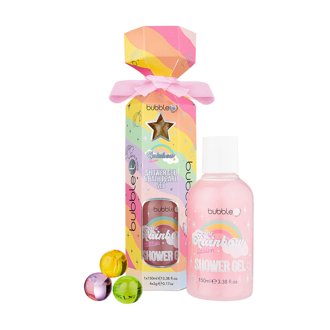 Rainbow Shower Gel & Bath Pearl Cracker Gift Set