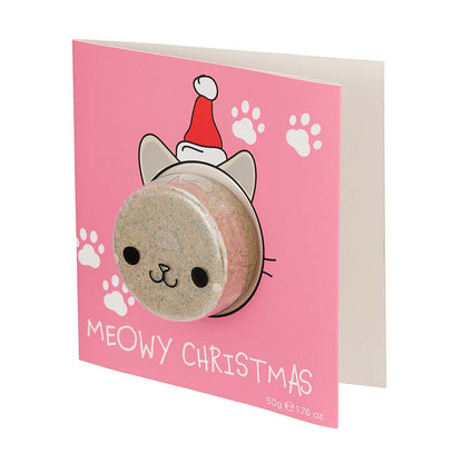 'Meowy Christmas' Bath Bomb Christmas Card