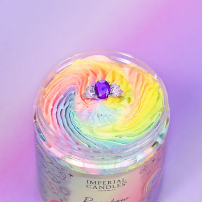 Large Rainbow Whipped Soap Shaving Butter with Ring