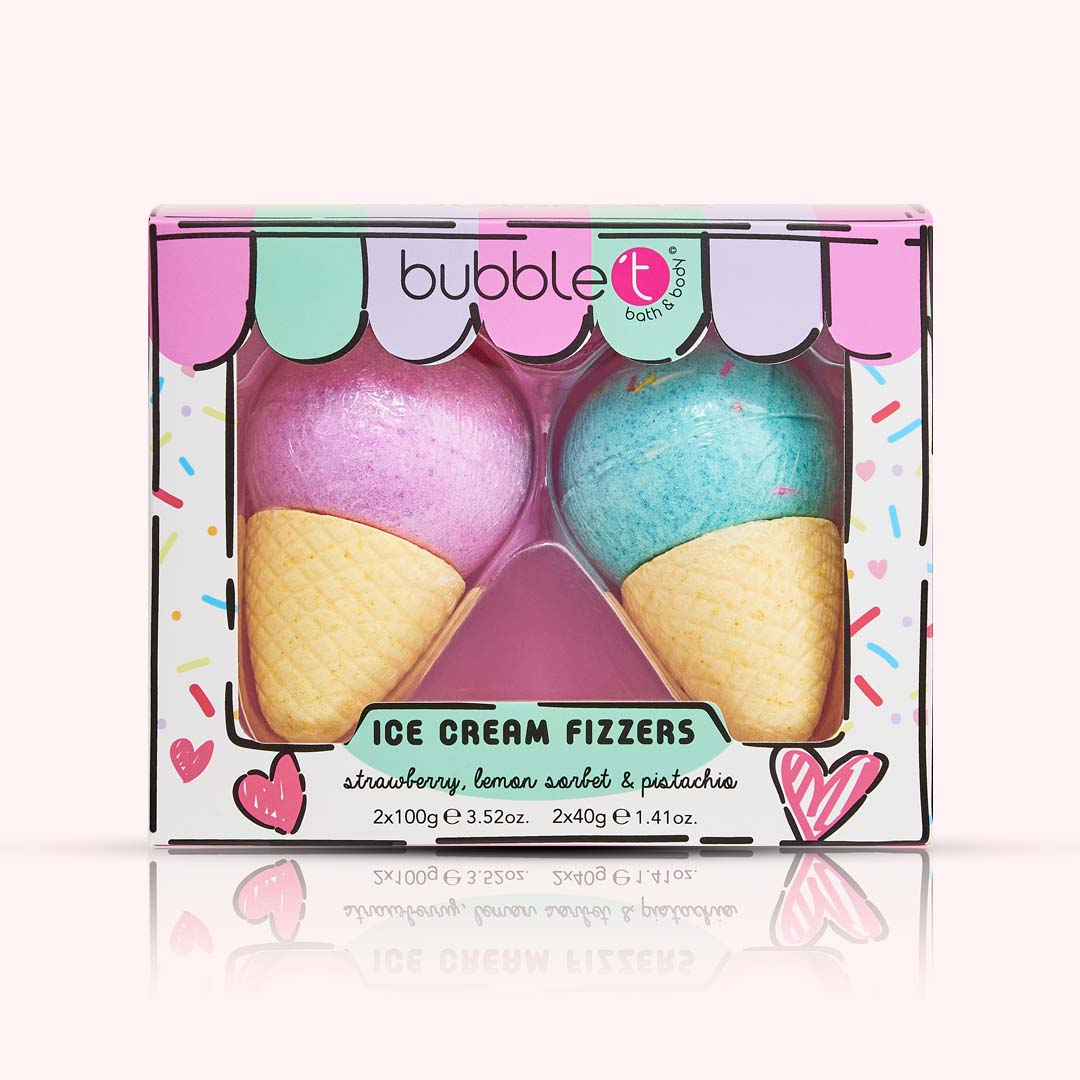 Ice Cream Bath Bomb Gift Set - Strawberry, Lemon & Pistachio