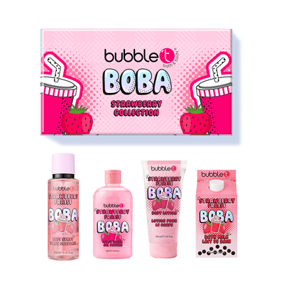 Bubble T Strawberry Boba Tea bath and body gift set